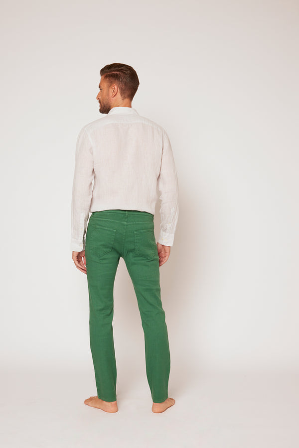 120% Lino 5 Pocket Regular Pant MARINE SOFT FADE