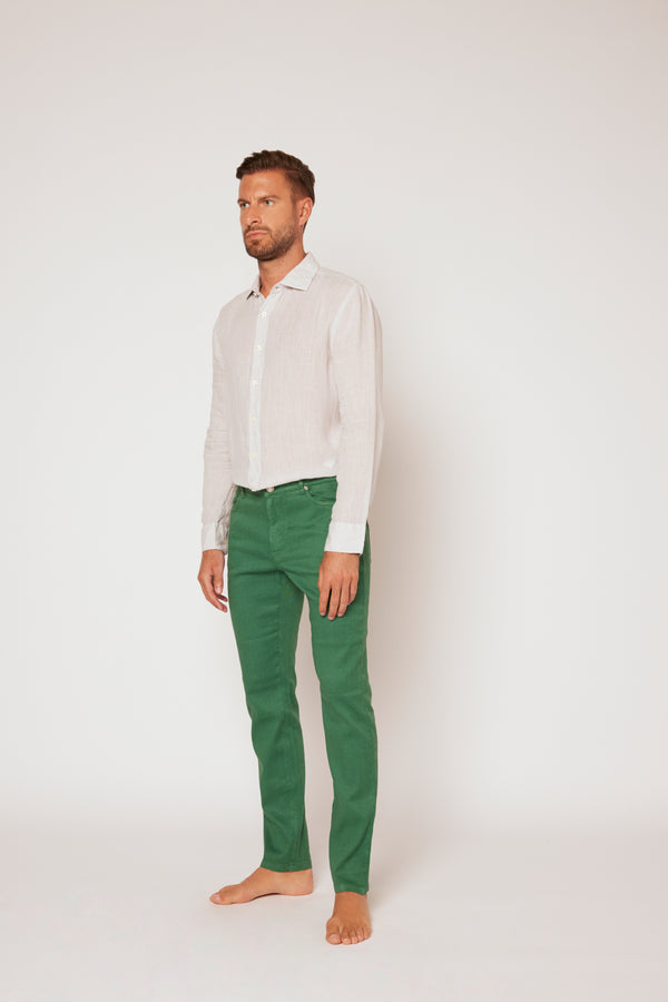 120% lino 5 Pocket Regular Pant MARINE SOFT FADE