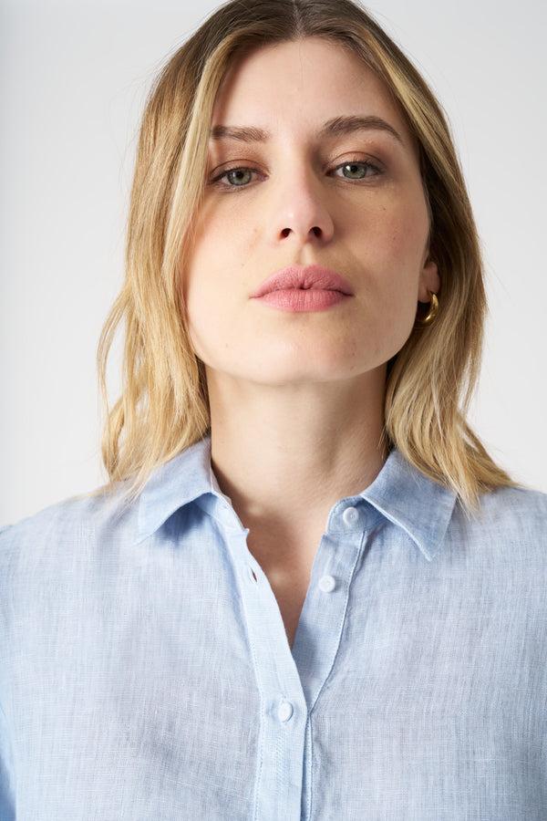 120% Lino Blouse Dress SEA SOFT FADE