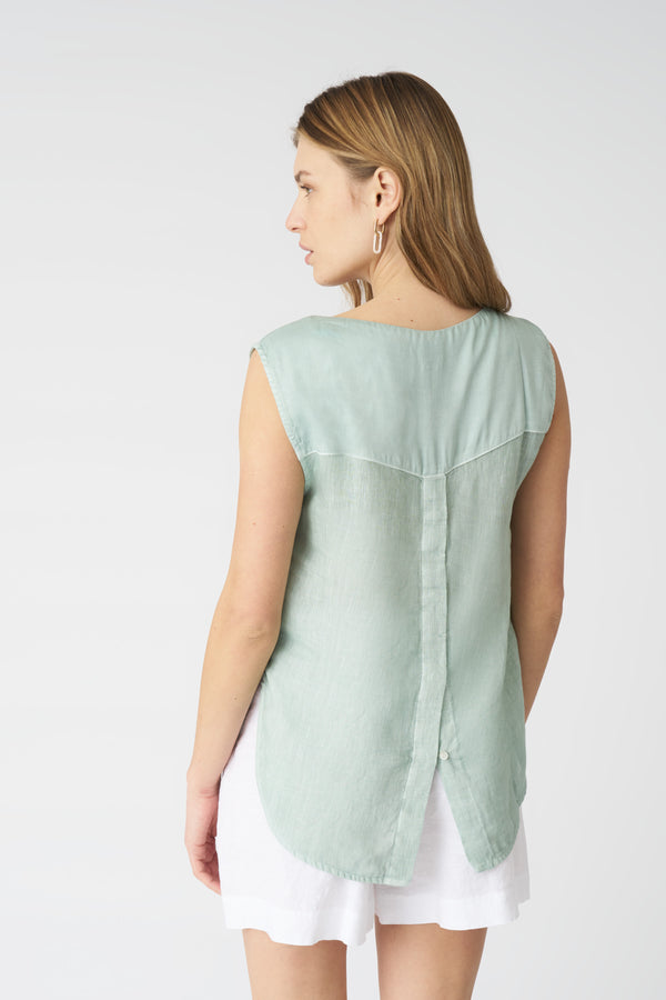 120% Lino Blouse Tank Top PISTACHE