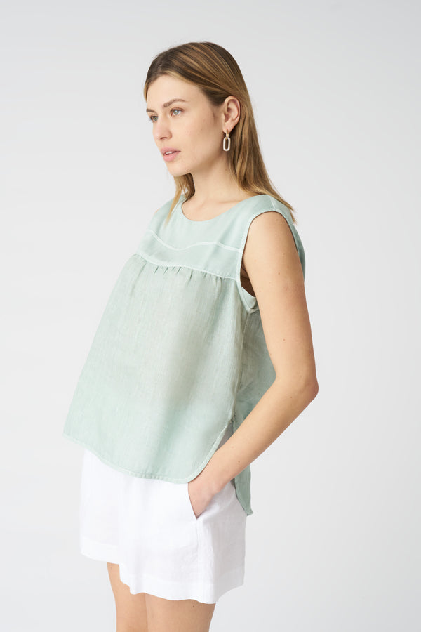 120% lino Blouse Tank Top PISTACHE