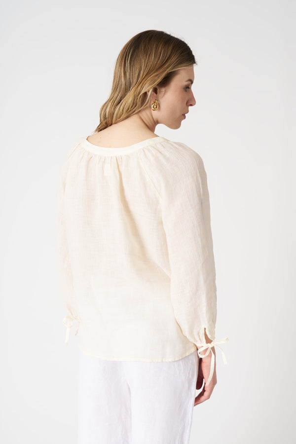 120% Lino Blouse With Applied Pockets ECRU