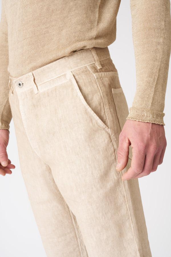 120% Lino Bootcut Pant BEIGE SOFT FADE