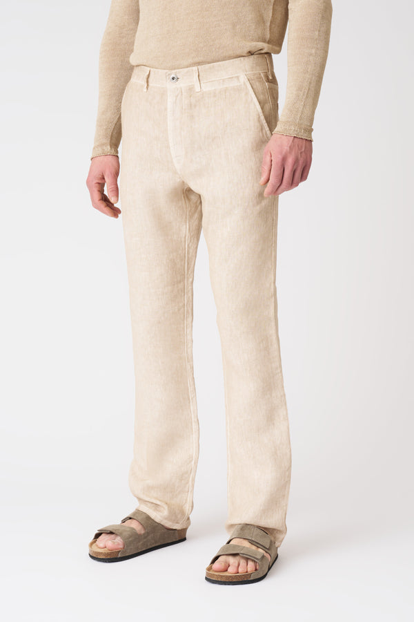120% Lino Bootcut Pant BEIGE SOFT FADE