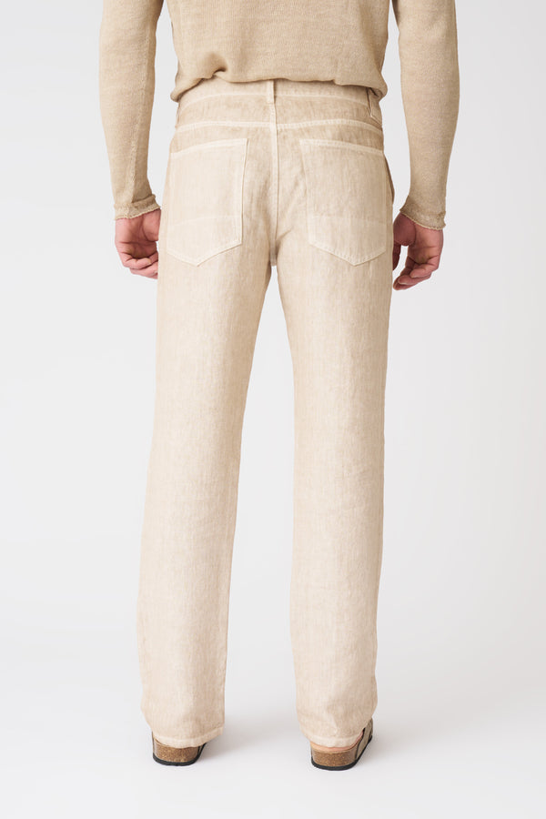 120% Lino Bootcut Pant BEIGE SOFT FADE