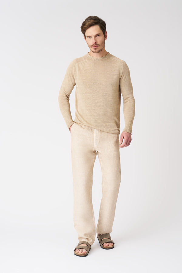 120% lino Bootcut Pant BEIGE SOFT FADE