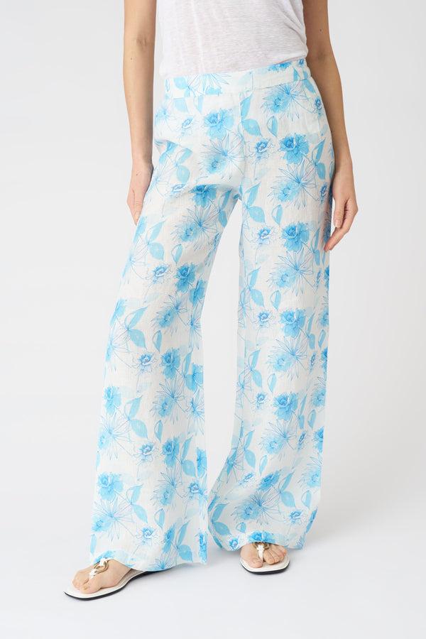 120% Lino Botanical Watercolor Flare Pant PRINT