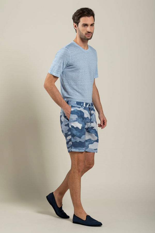 120% Lino Camouflage Short NAVY