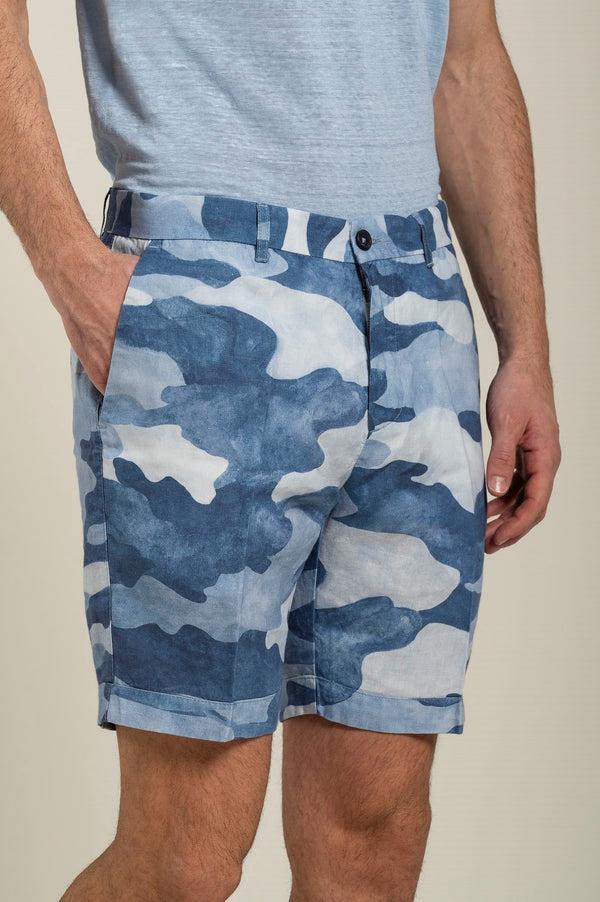 120% Lino Camouflage Short NAVY