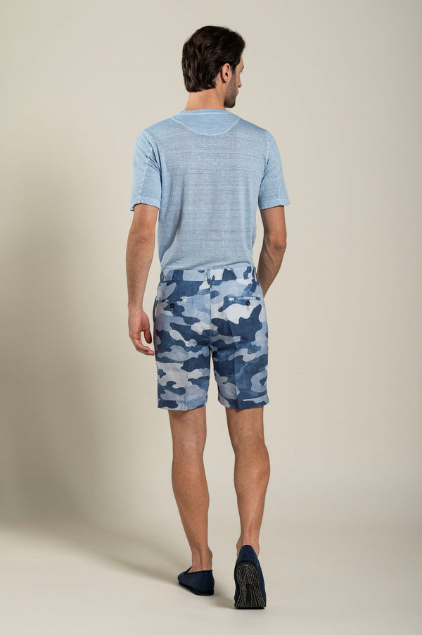 120% Lino Camouflage Short NAVY