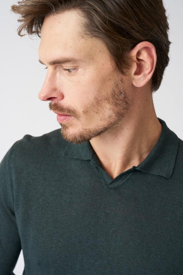 120% Lino Collar Sweater MILITARY