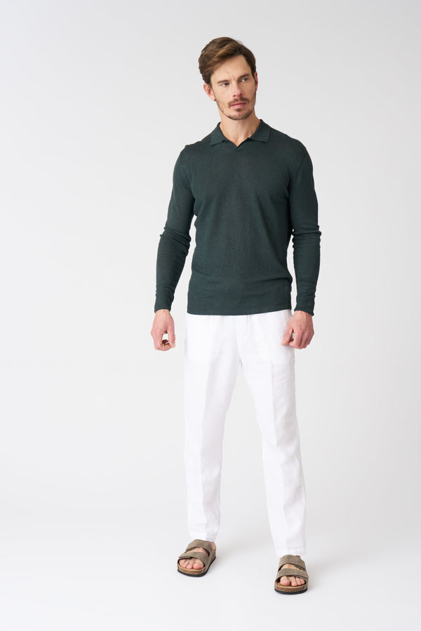 120% Lino Collar Sweater MILITARY