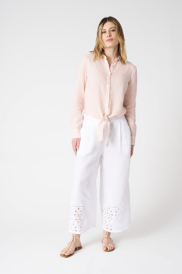 120% lino Cutout Relaxed Pant WHITE