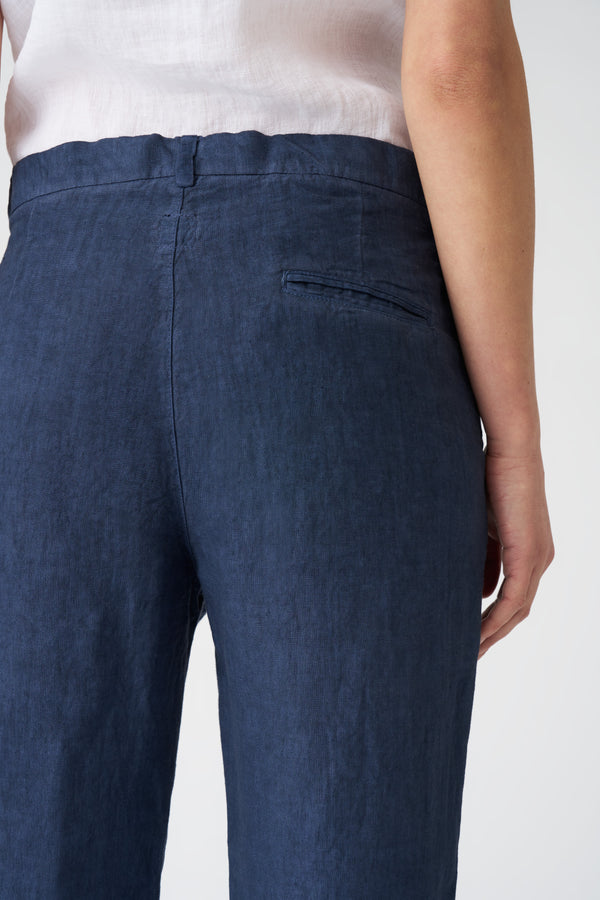 120% Lino Drawstring Pant NAVY FADE