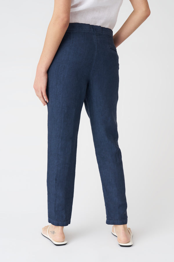 120% Lino Drawstring Pant NAVY FADE