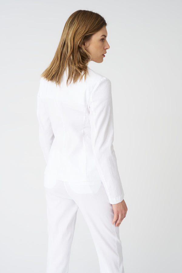 120% Lino Fitted Blazer WHITE