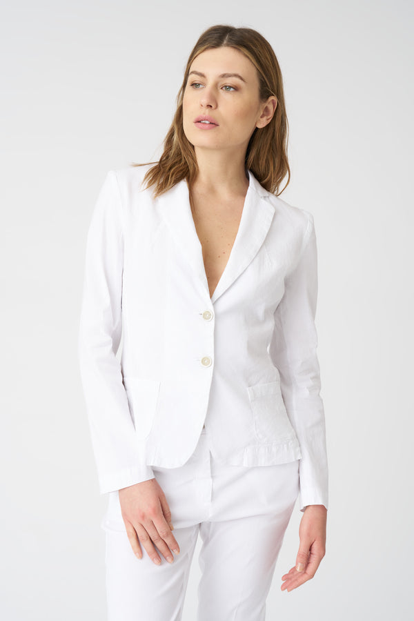 120% lino Fitted Blazer WHITE