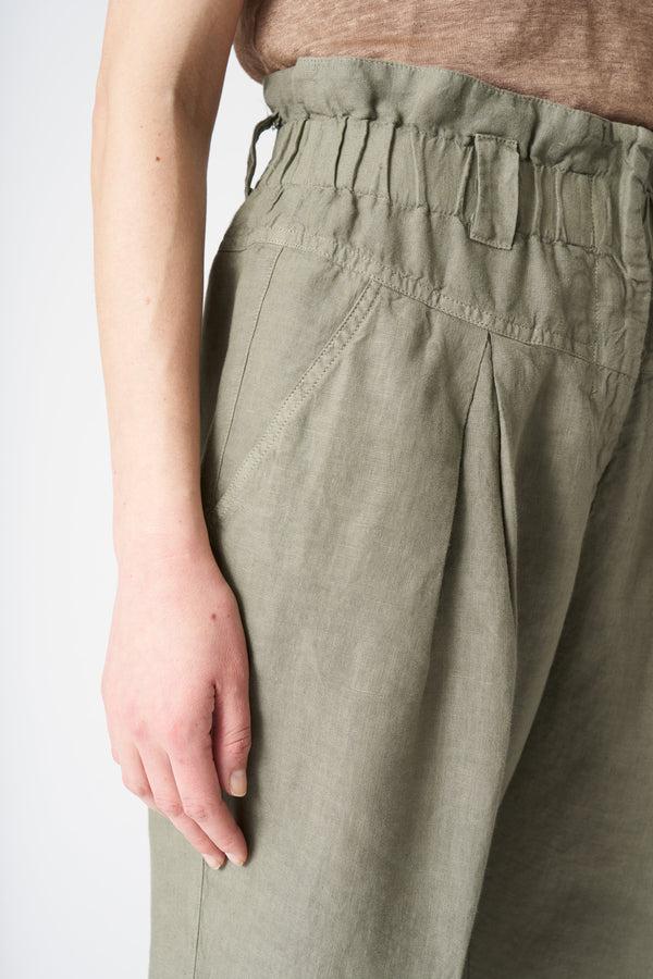 120% Lino High Waist Cigarette Pant CACTUS