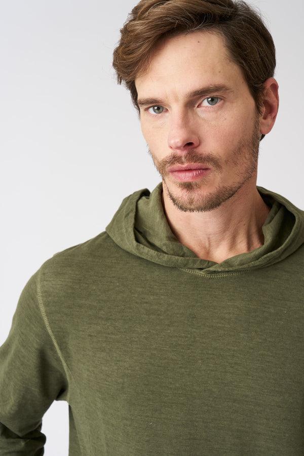 120% Lino Hoodie With Pocket CAFFE SOFT FADE