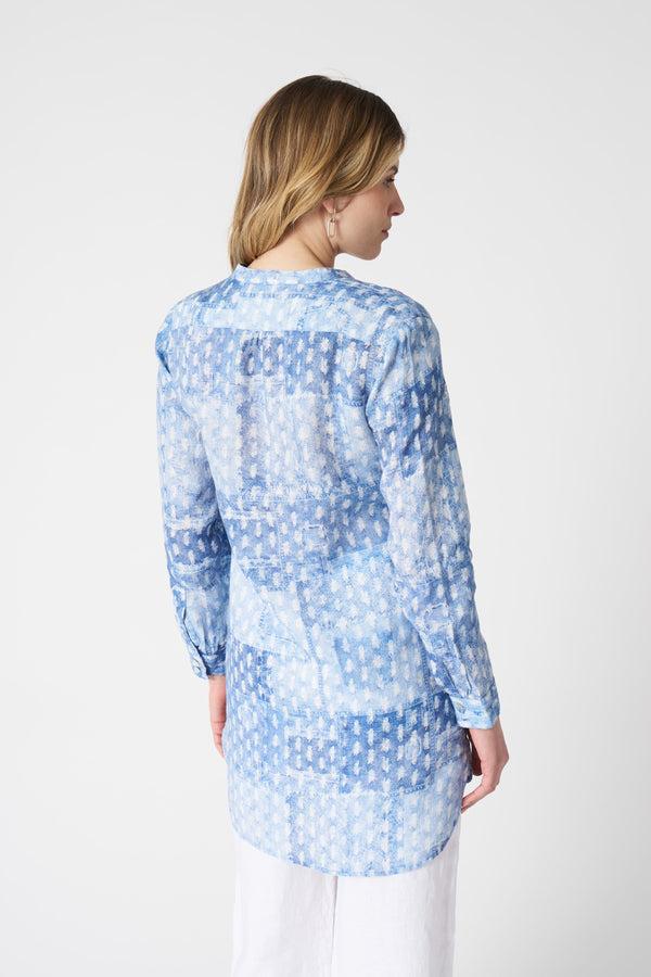 120% Lino Long Patchwork Effect Shirt AIR