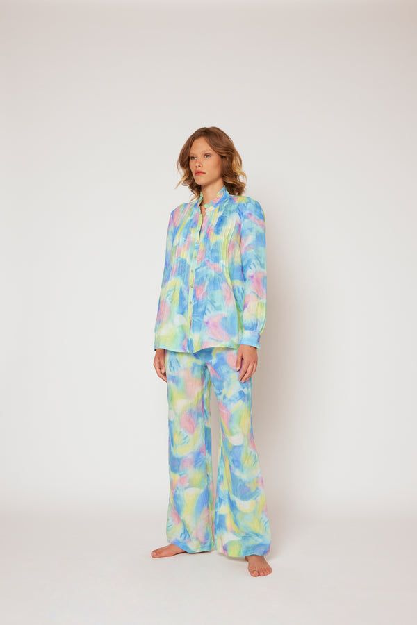 120% lino Print Blouse PRINT