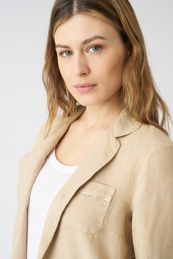 120% Lino Relaxed Blazer WHITE