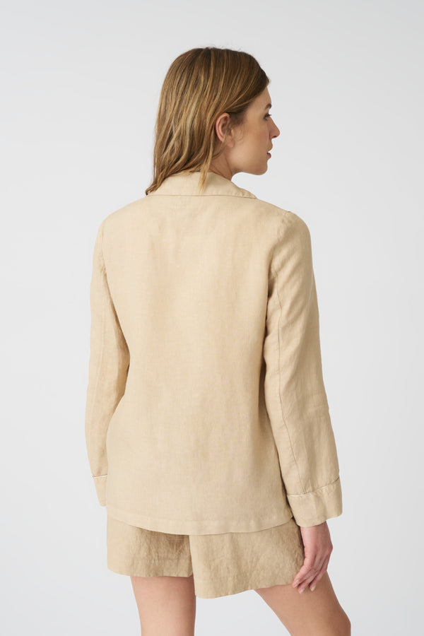 120% Lino Relaxed Blazer WHITE