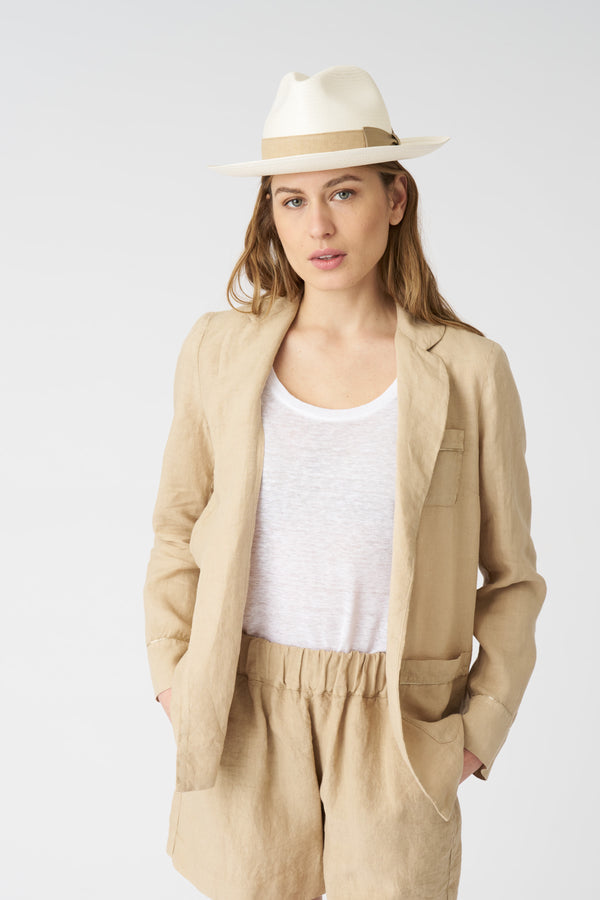 120% lino Relaxed Blazer WHITE