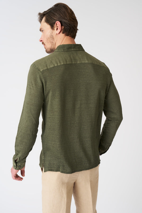 120% Lino Relaxed Fit Shirt CAFFE SOFT FADE