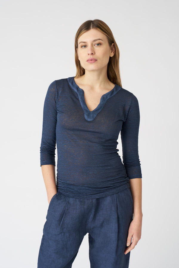 120% lino The Kara T-shirt PISTACHE SOFT FADE