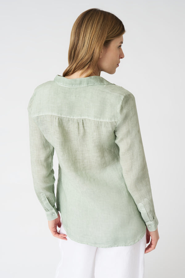 120% Lino The Lily Shirt PISTACHE SOFT FADE