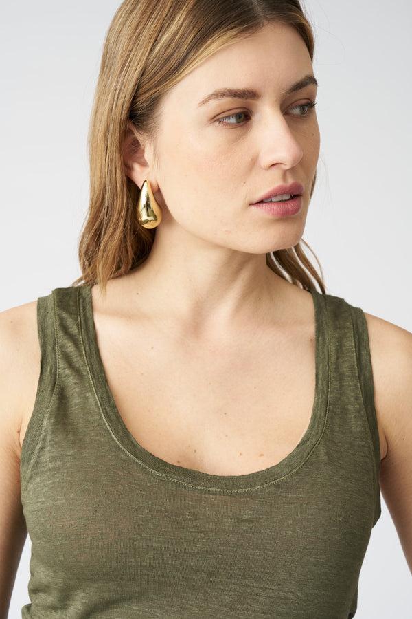 120% Lino The Mila Tank Top CAFFE SOFT FADE