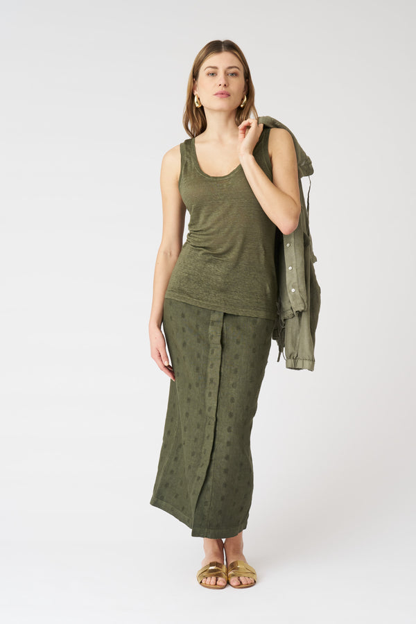 120% Lino The Mila Tank Top CAFFE SOFT FADE