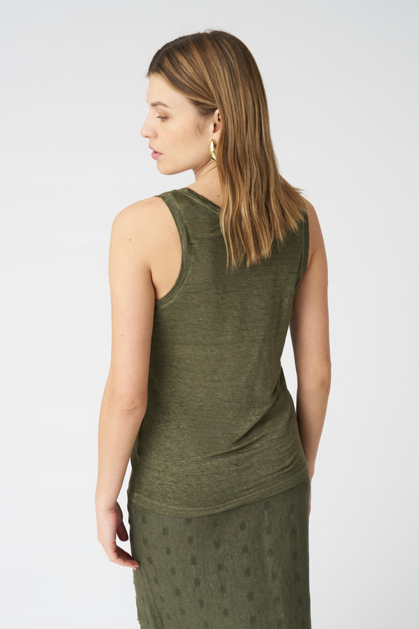 120% Lino The Mila Tank Top CAFFE SOFT FADE