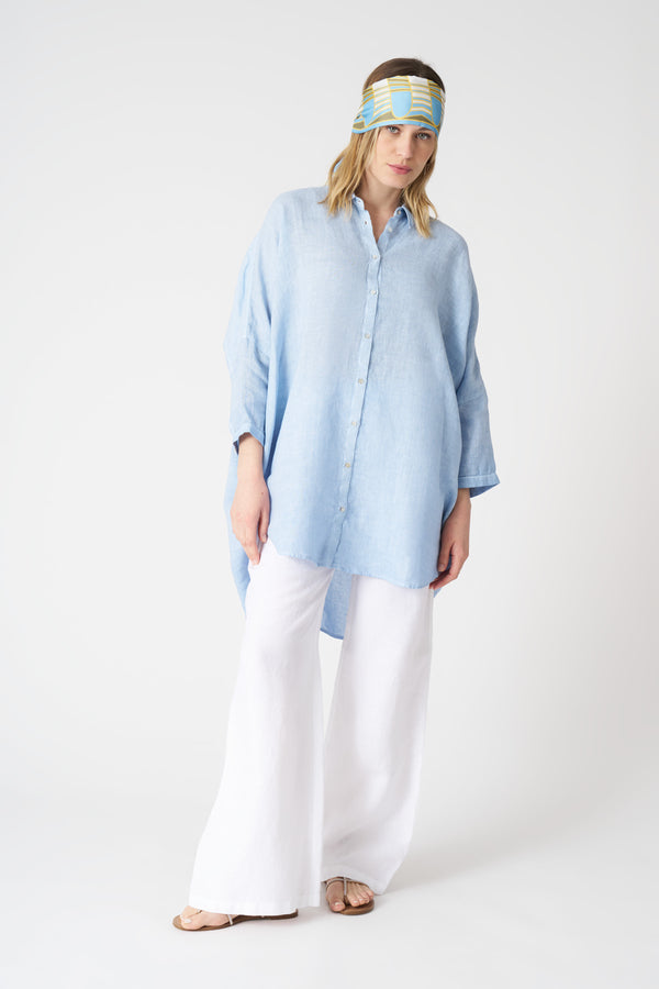 120% Lino The Simona Shirt SEA SOFT FADE