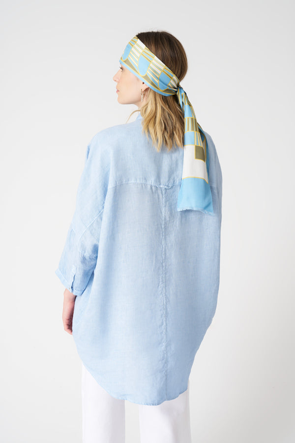 120% Lino The Simona Shirt SEA SOFT FADE