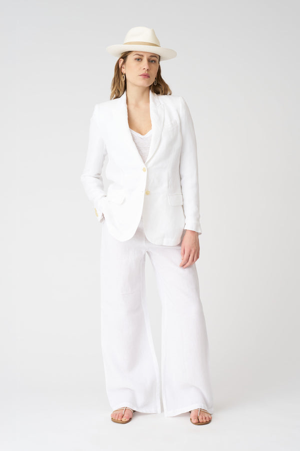 120% Lino The Valentina White Jacket WHITE