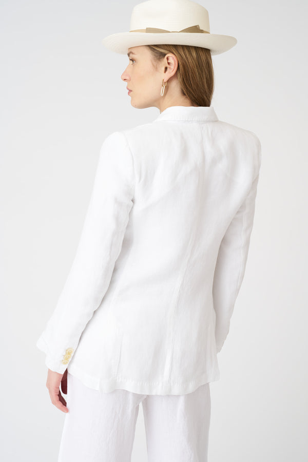 120% Lino The Valentina White Jacket WHITE