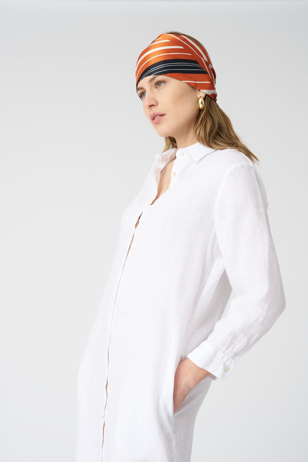 120% Lino The White Ava Dress WHITE