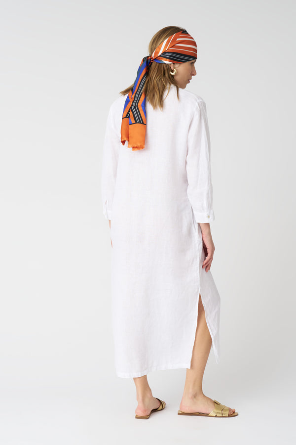 120% Lino The White Ava Dress WHITE