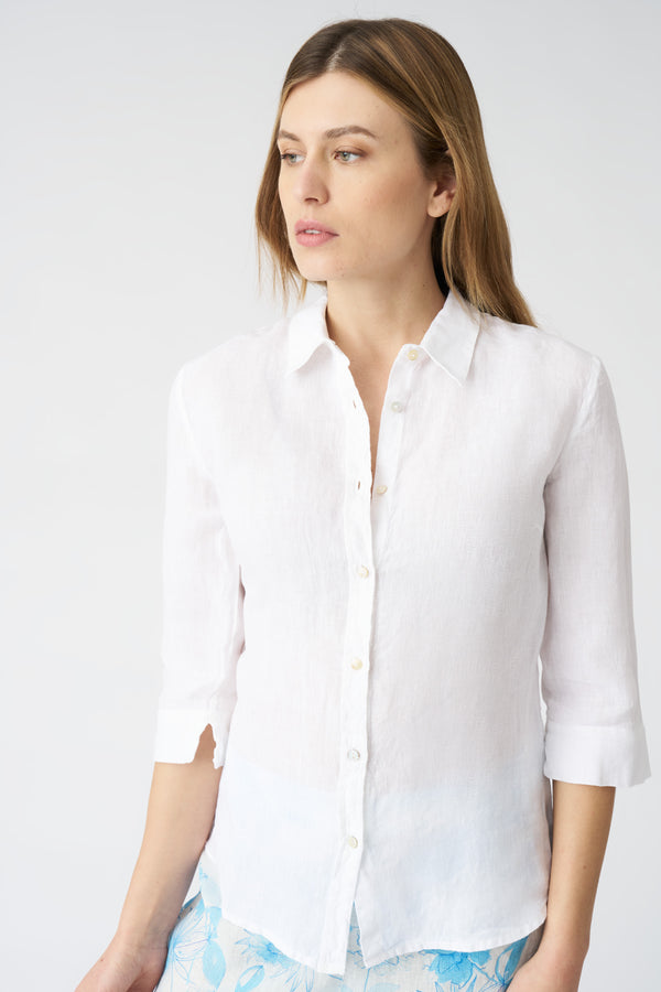 120% Lino The White Bria Shirt WHITE
