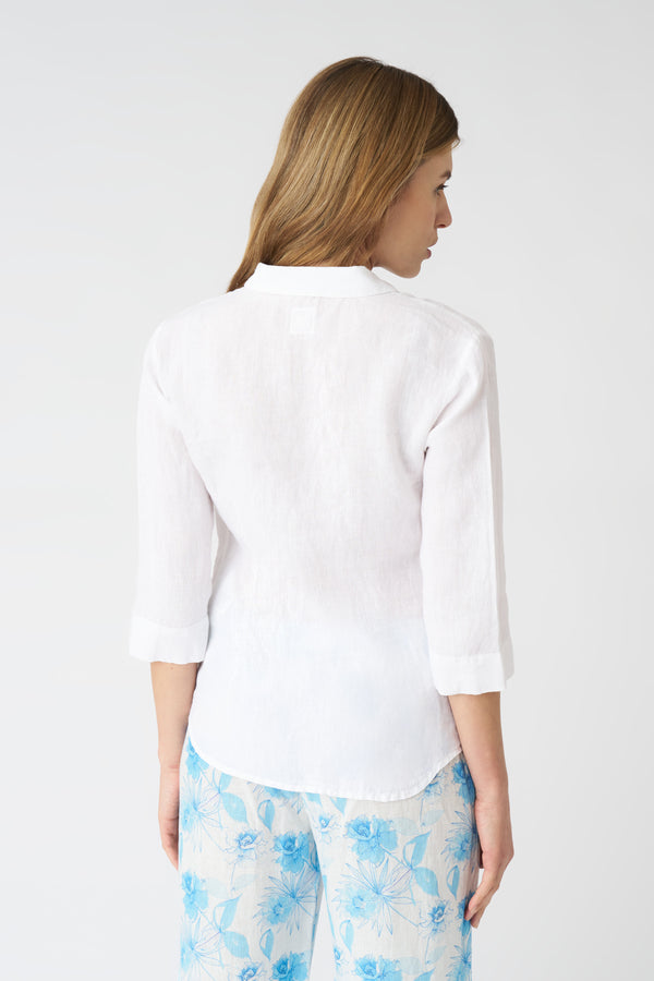 120% Lino The White Bria Shirt WHITE