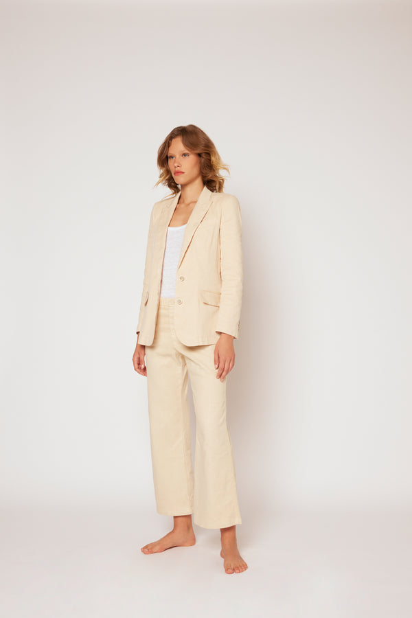 120% Lino Two Buttons Linen Jacket SKY