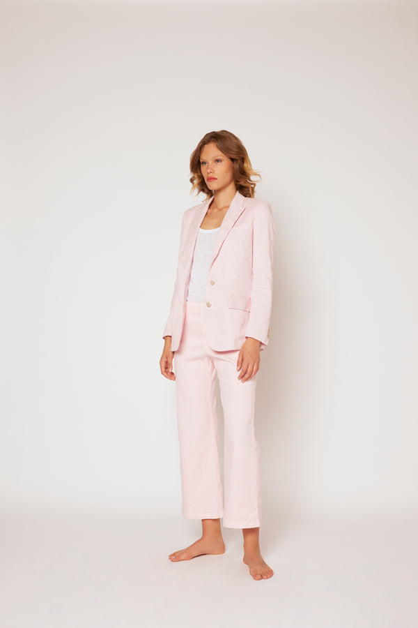 120% Lino Two Buttons Linen Jacket SKY