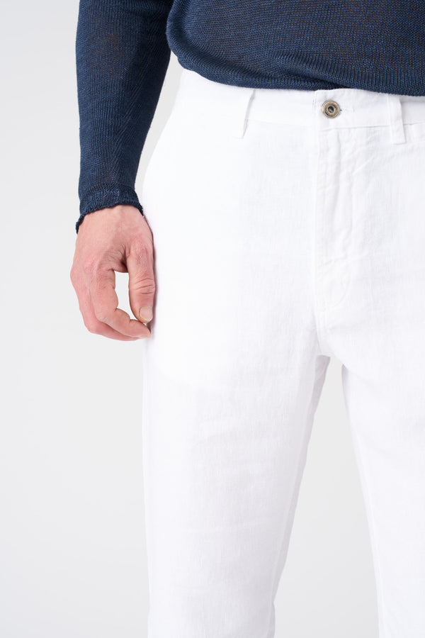 120% Lino White Bootcut Pant WHITE