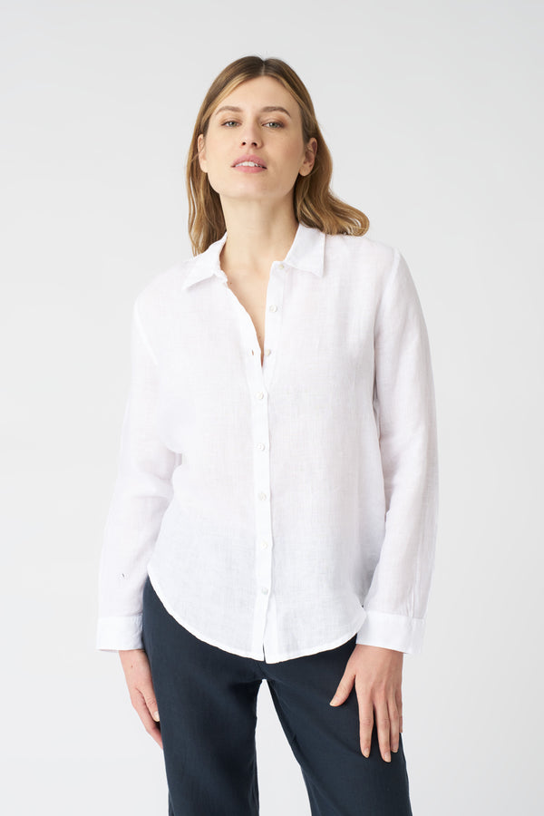 120% lino White Regular Fit Shirt WHITE