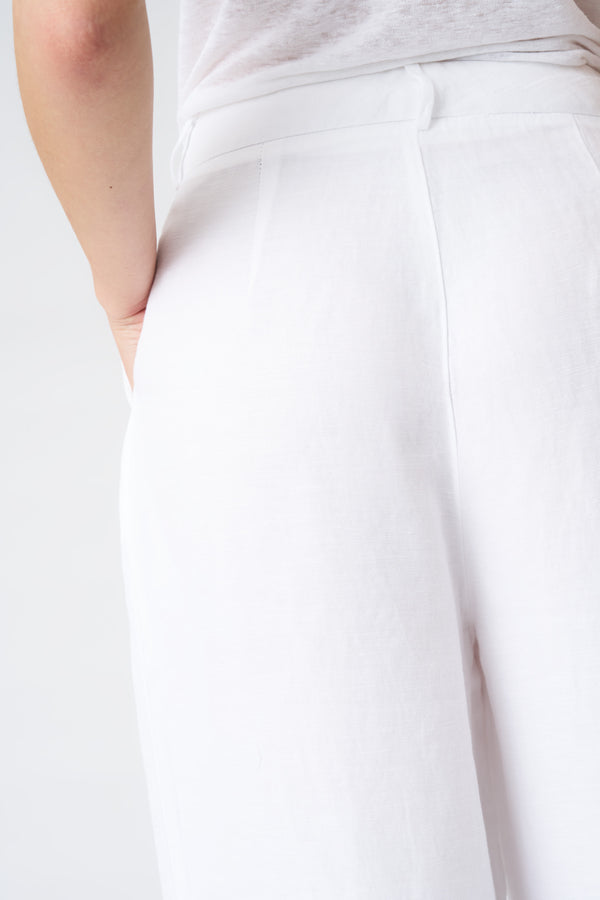120% Lino Wide Leg Pant WHITE