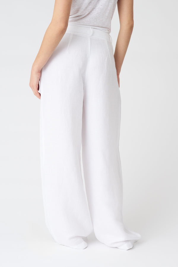 120% Lino Wide Leg Pant WHITE