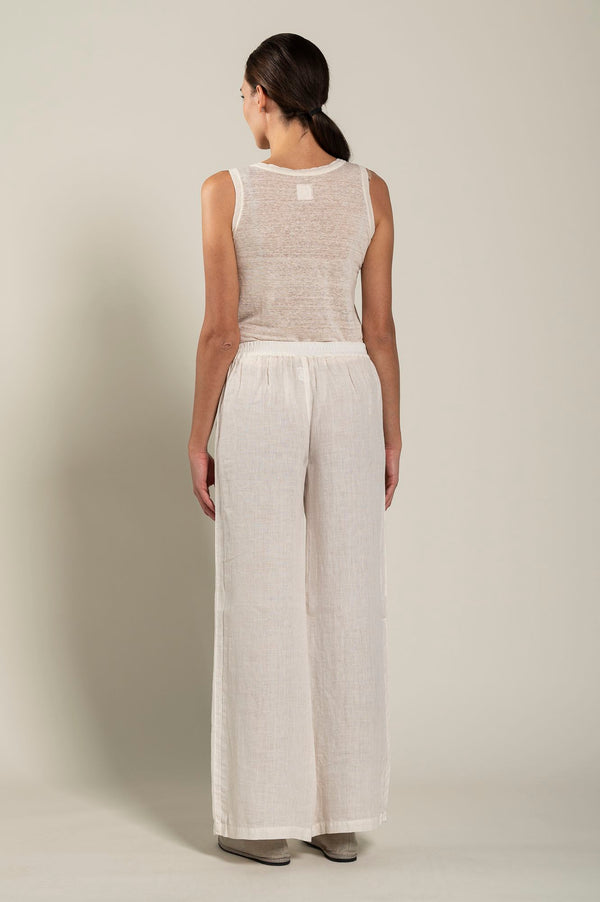 120% Lino Woman Pant High-Waisted SILVER SOFT FADE