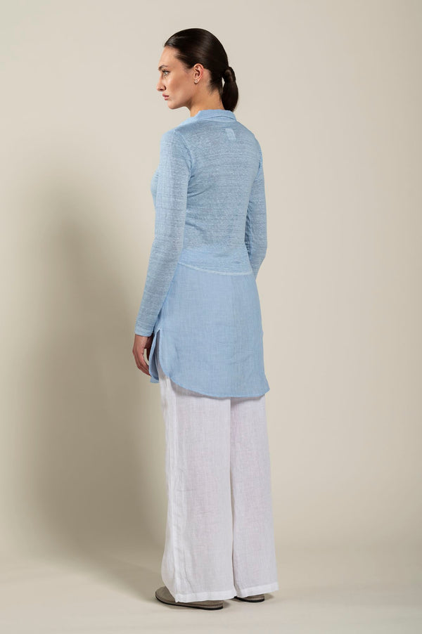 120% Lino Shirt With Long Sleeves ROSE QUARTZ SOFT FADE